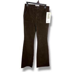 New Size 6 No Boundaries Brown Corduroy Flare Pants Y2K Style Cotton Stretch